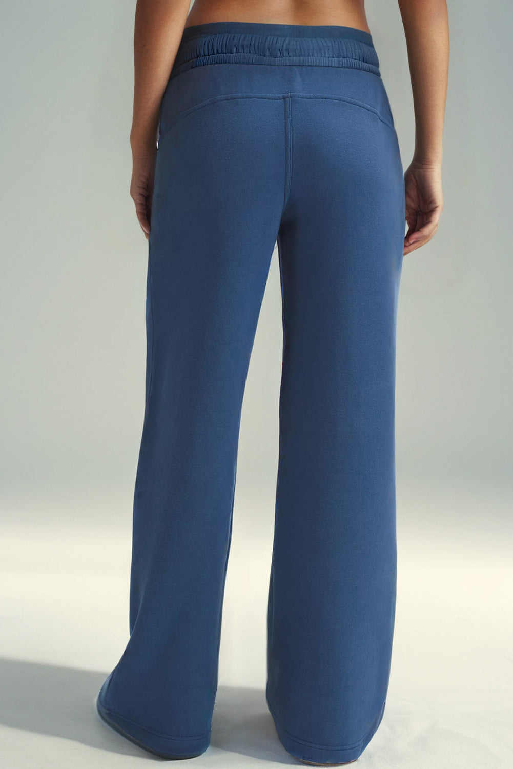 Denim Blue Wide Leg Athleisure Pants